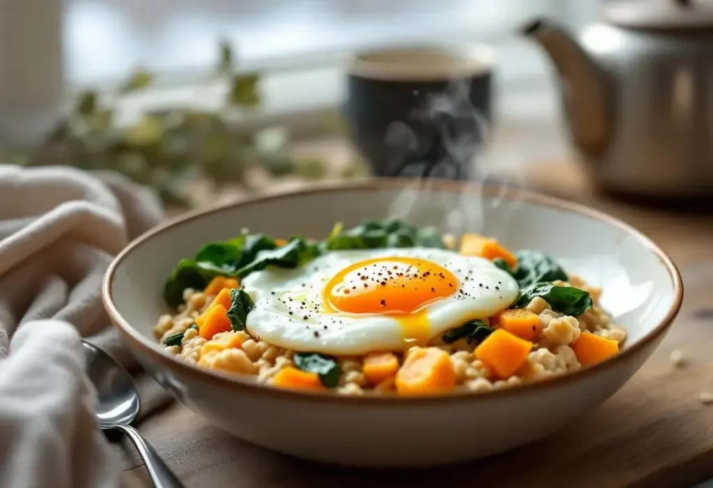 Ce porridge salé prêt en 5 minutes promet des matins d’hiver sans fringales et révolutionne la routine petit-déj en douceur
