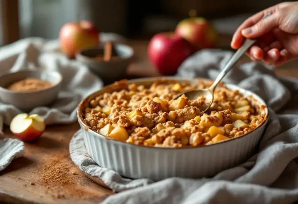 Ma méthode inratable pour un crumble pommes-cannelle parfait en 10 min : la recette secrète de ma grand-mère
